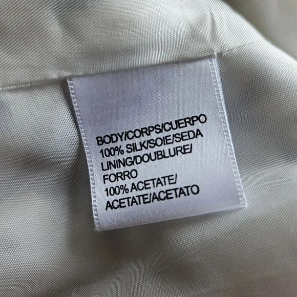 JS Collections Vintage Silk Long Sleeve White Jacket Size Small Button Closure - Picture 10 of 11